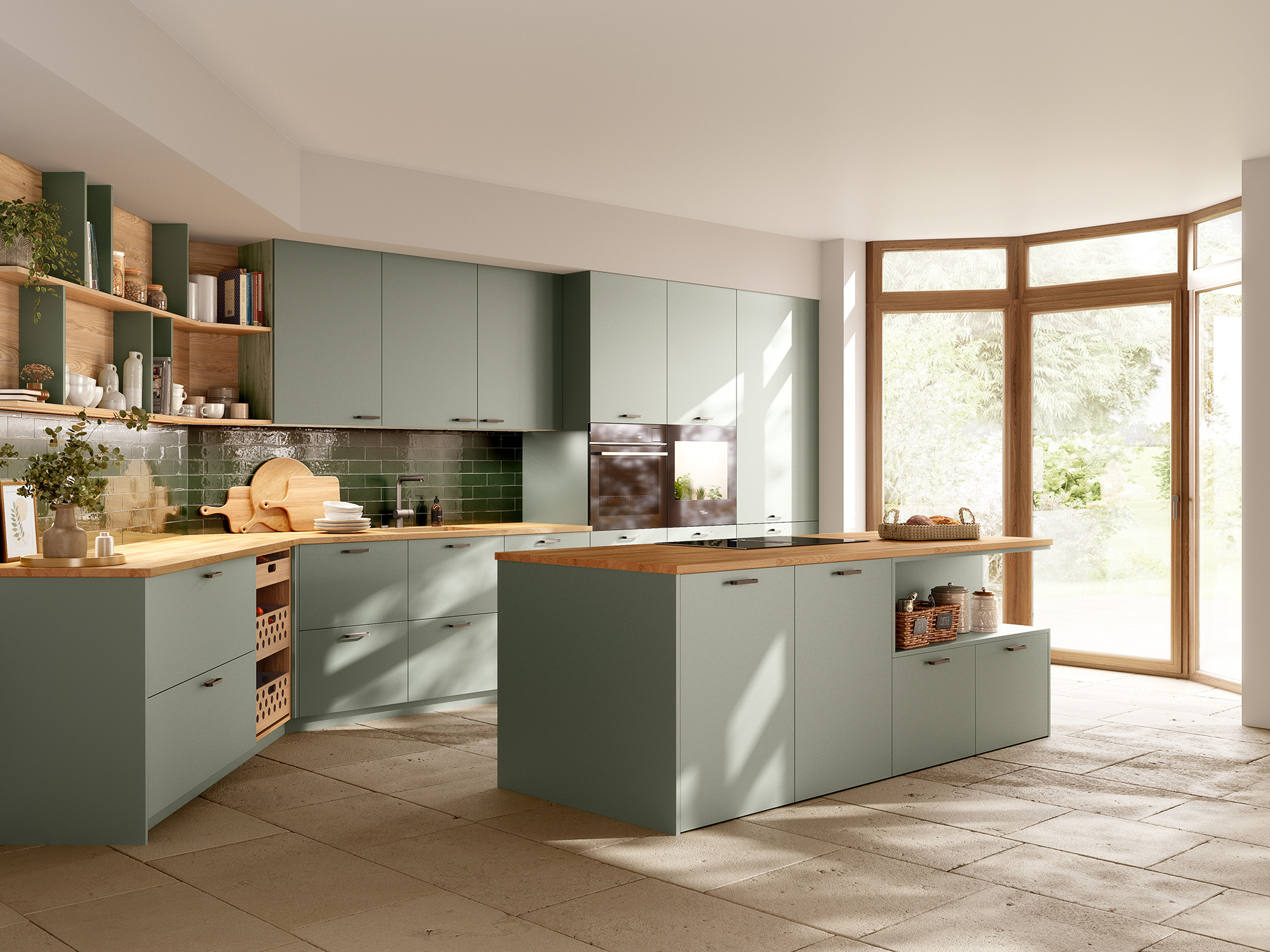 cuisine verte et bois