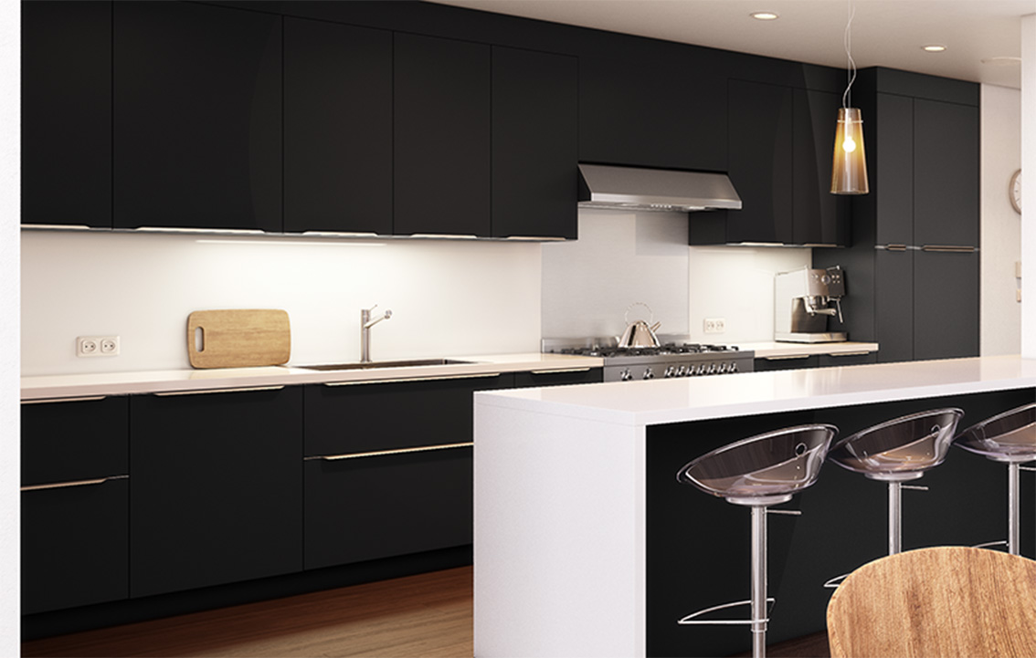 Cuisine noire et blanche
