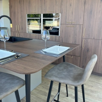 cuisine grise et bois
