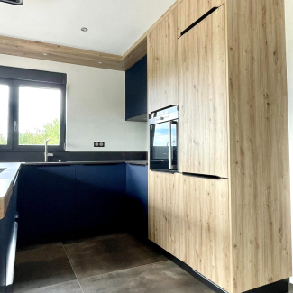 Cuisine bleue et bois